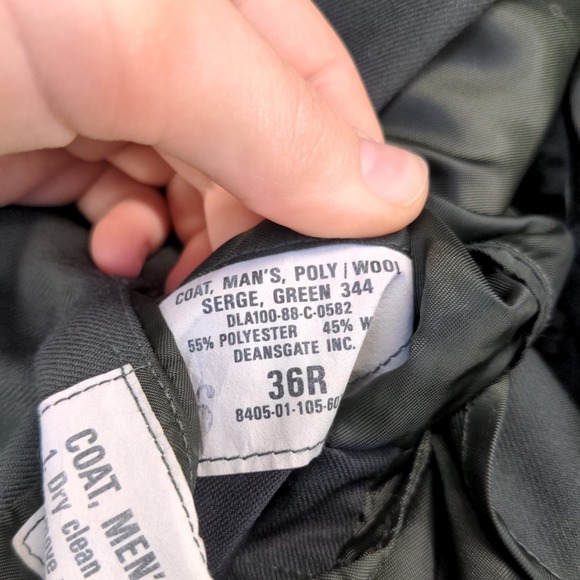 U.S. Army Serge Green Military Dress Uniform Coat Green Size 36 Poly Wool Blend - Picture 4 of 13